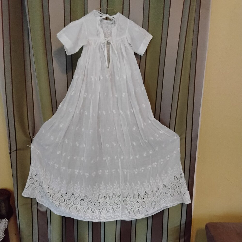 Antique handmade infant christening  dress